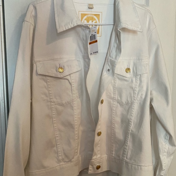 Michael Kors - white jean jacket (super stretchy) - Picture 2 of 7